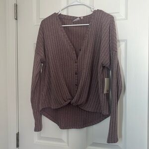 Purple Button Down Sweater (New with tags)